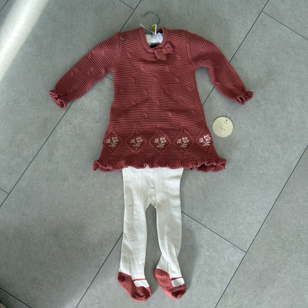 Cynthia Rowley sweater dress & tights 9 month
